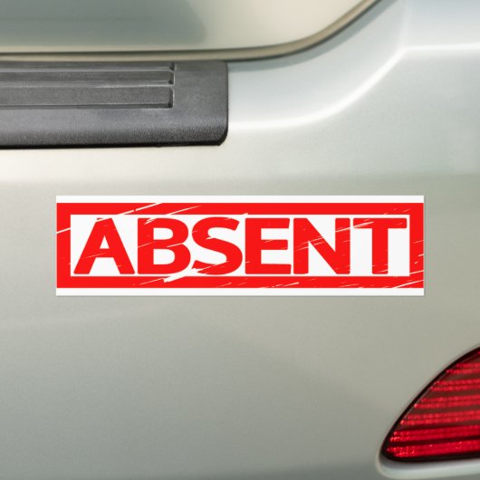 Afwezig Stempel Bumpersticker (Op auto)
