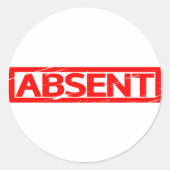 Afwezig Stempel Ronde Sticker (Voorkant)