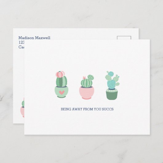 Afwezig zijn Suckt Succulente Cactussen Briefkaart (Voorkant / Achterkant)