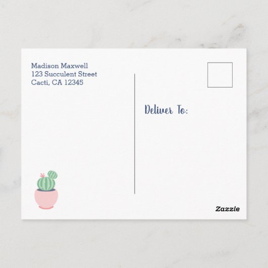 Afwezig zijn Suckt Succulente Cactussen Briefkaart (Achterkant)