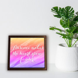 Afwezigheid maakt het hart-aanmoedigings-poster poster