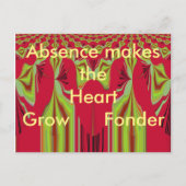 Afwezigheid maakt het hart groeien Fonder Briefkaa Briefkaart (Voorkant)