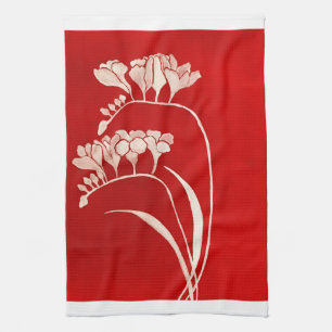 Afwezigheid van fresia rood theedoek