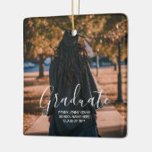 Afwfoto op maat moderne stijlvolle script  keramisch ornament (Links)