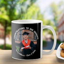 Afwijdingsgeschenk Zwart Foto voor Afgestudeerden Koffiemok