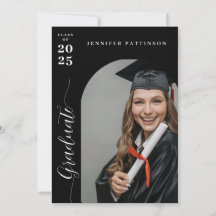 Afwijdingskaart met moderne boogfoto voor afgestud
