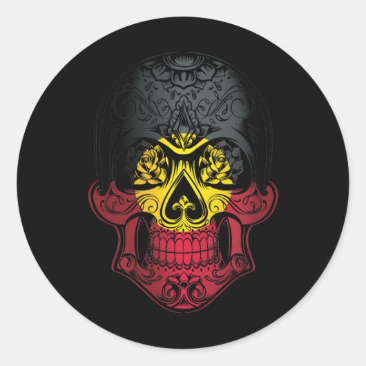 Afwijkende schedel en Roos Ronde Sticker (Voorkant)