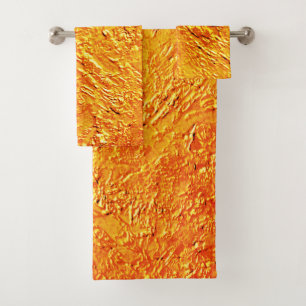 Afwijkende wand met gele en oranje textuur bad handdoek