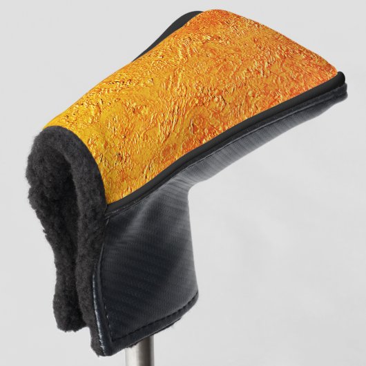 Afwijkende wand met gele en oranje textuur golfheadcover (3/4 voorkant)