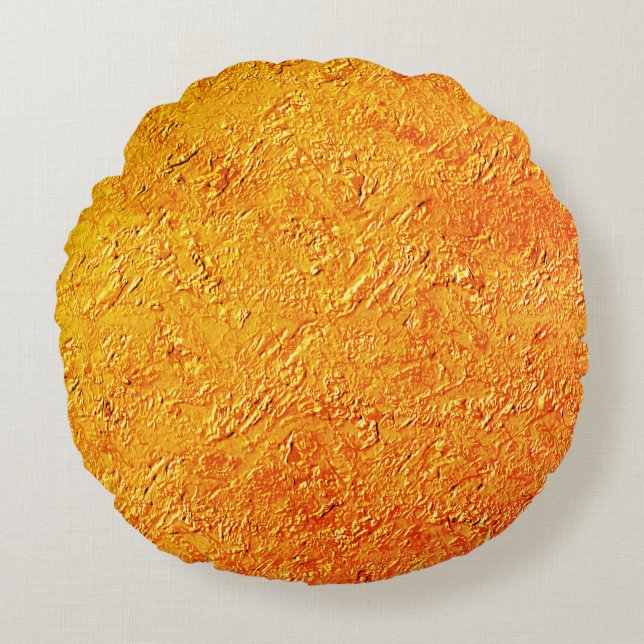 Afwijkende wand met gele en oranje textuur rond kussen (Voorkant)