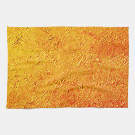 Afwijkende wand met gele en oranje textuur theedoek