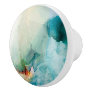 Afwijking - Blauwe Waterverf Keramische Knop