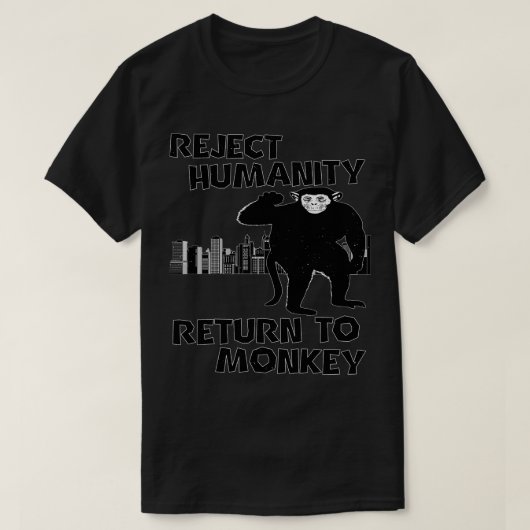 Afwijzen Mensheid Terug naar Aap Funny DeEvolution T-shirt (Design voorkant)