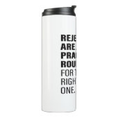 Afwijzing Aanmoediging Word Tekst Kunst wordt afge Thermosbeker (Gedraaid links)