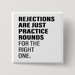 Afwijzing Aanmoediging Word Tekst Kunst wordt afge Vierkante Button 5,1 Cm