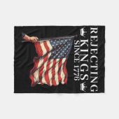 Afwijzing van Kings sinds 1776 Amerikaanse vlag 4 Fleece Deken (Voorkant (Horizontaal))