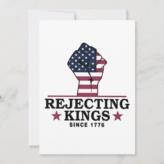 Afwijzing van koningen sinds 1776 4 juli anti-Trum Kaart (Voorkant)