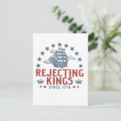 Afwijzing van koningen sinds 1776 4 juli feestdagenkaart (Staand voorkant)