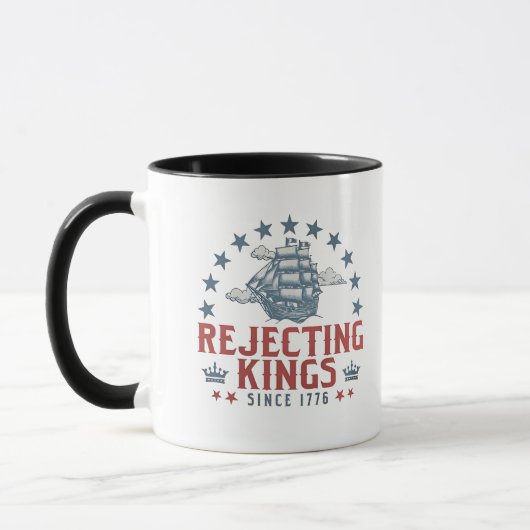 Afwijzing van koningen sinds 1776 4 juli mok (Links)