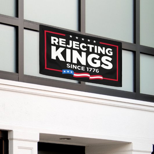 Afwijzing van koningen sinds 1776 Patriottische Vl Spandoek (Buitenkant Gebouw)