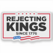 Afwijzing van koningen sinds 1776 Patriottische Vl Sticker (Voorkant)