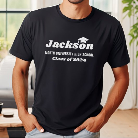 Afwikkeld naam school klas van 2026 Zwart T-shirt