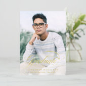 Afwikkelen Nep Folie Goud Elegant Script Foto Kaart (Staand voorkant)