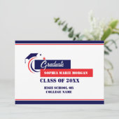 Afwikkelingsblauw Rood Wit Afstudeerbericht Kaart (Staand voorkant)