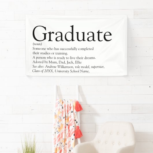 Afwikkelingsdefinitie Modern Zwart en Wit Spandoek (Insitu)