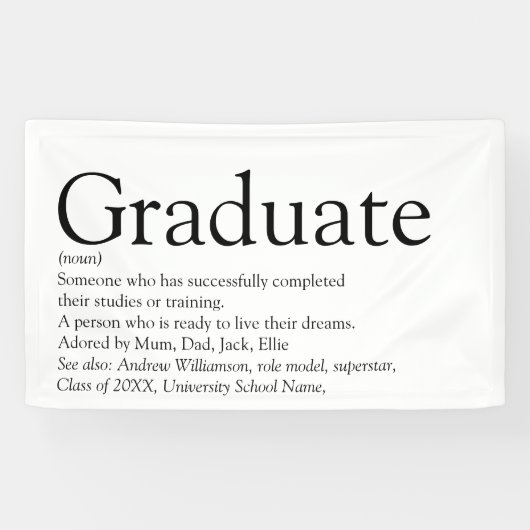 Afwikkelingsdefinitie Modern Zwart en Wit Spandoek (Horizontaal)