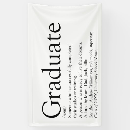 Afwikkelingsdefinitie Modern Zwart en Wit Spandoek (Verticaal)