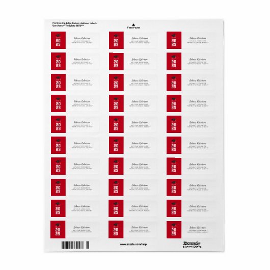 Afwikkelscript Minimalistisch Retouradres Etiket (Full Sheet)