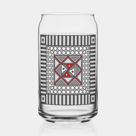 Afwisselend geometrisch blikvorm glas (Voorkant)