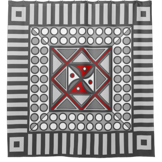 Afwisselend geometrisch douchergordijn douchegordijn (Voorkant)
