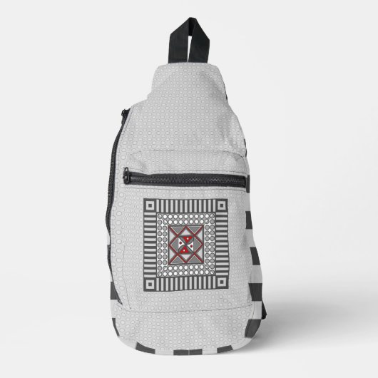 Afwisselend geometrisch sling bag (Voorkant)