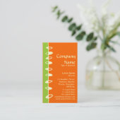 Afwisselende bladeren - Groen, Oranje en crème Visitekaartje (Staand voorkant)