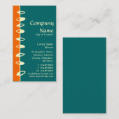 Afwisselende bladeren - Oranje, Blauwgroen en crèm Visitekaartje (Voorkant / Achterkant)