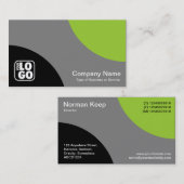 Afwisselende curven - Black Grey en Martian Green Visitekaartje (Voorkant / Achterkant)