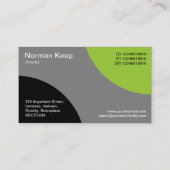 Afwisselende curven - Black Grey en Martian Green Visitekaartje (Achterkant)