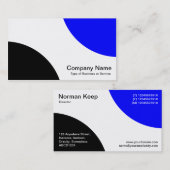 Afwisselende curven - zwart en blauw visitekaartje (Voorkant / Achterkant)