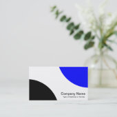 Afwisselende curven - zwart en blauw visitekaartje (Staand voorkant)