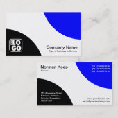 Afwisselende curven - zwart en blauw visitekaartje (Voorkant / Achterkant)