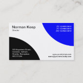 Afwisselende curven - zwart en blauw visitekaartje (Achterkant)