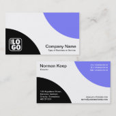 Afwisselende curven - zwart en middelblauw visitekaartje (Voorkant / Achterkant)