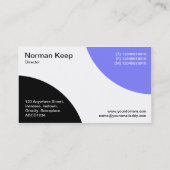 Afwisselende curven - zwart en middelblauw visitekaartje (Achterkant)