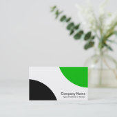 Afwisselende curven - zwart en middelgroen visitekaartje (Staand voorkant)