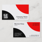 Afwisselende curven - zwart en rood visitekaartje (Voorkant / Achterkant)