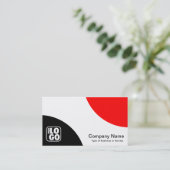 Afwisselende curven - zwart en rood visitekaartje (Staand voorkant)