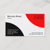 Afwisselende curven - zwart en rood visitekaartje (Achterkant)