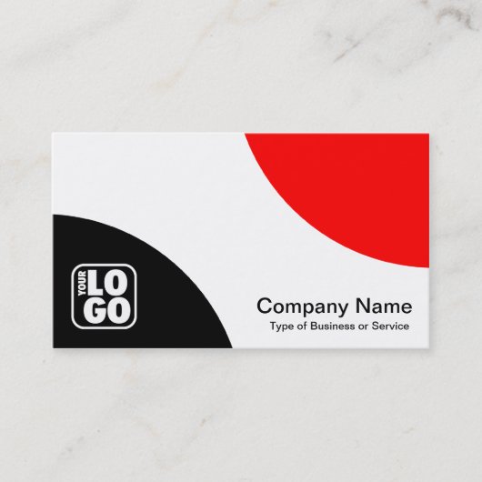 Afwisselende curven - zwart en rood visitekaartje (Voorkant)